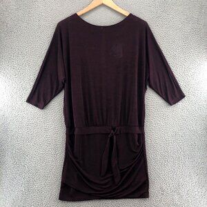 White House Black Market Dress Womens Medium Maroon 3/4 Dolman Sleeve Slinky NWT